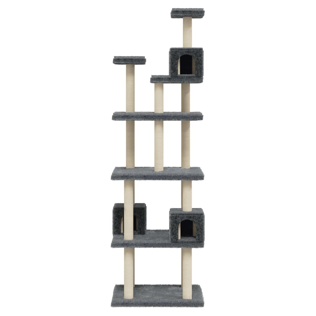 Cat Tree with Sisal Scratching Posts Dark Grey 188 cm