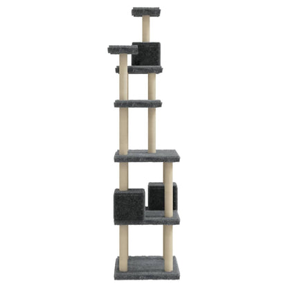 Cat Tree with Sisal Scratching Posts Dark Grey 188 cm