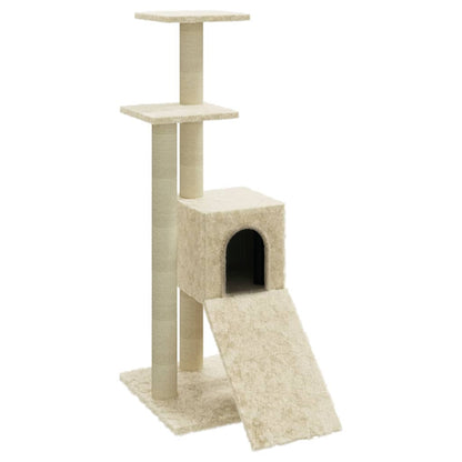 Cat Tree with Sisal Scratching Posts Cream 92 cm