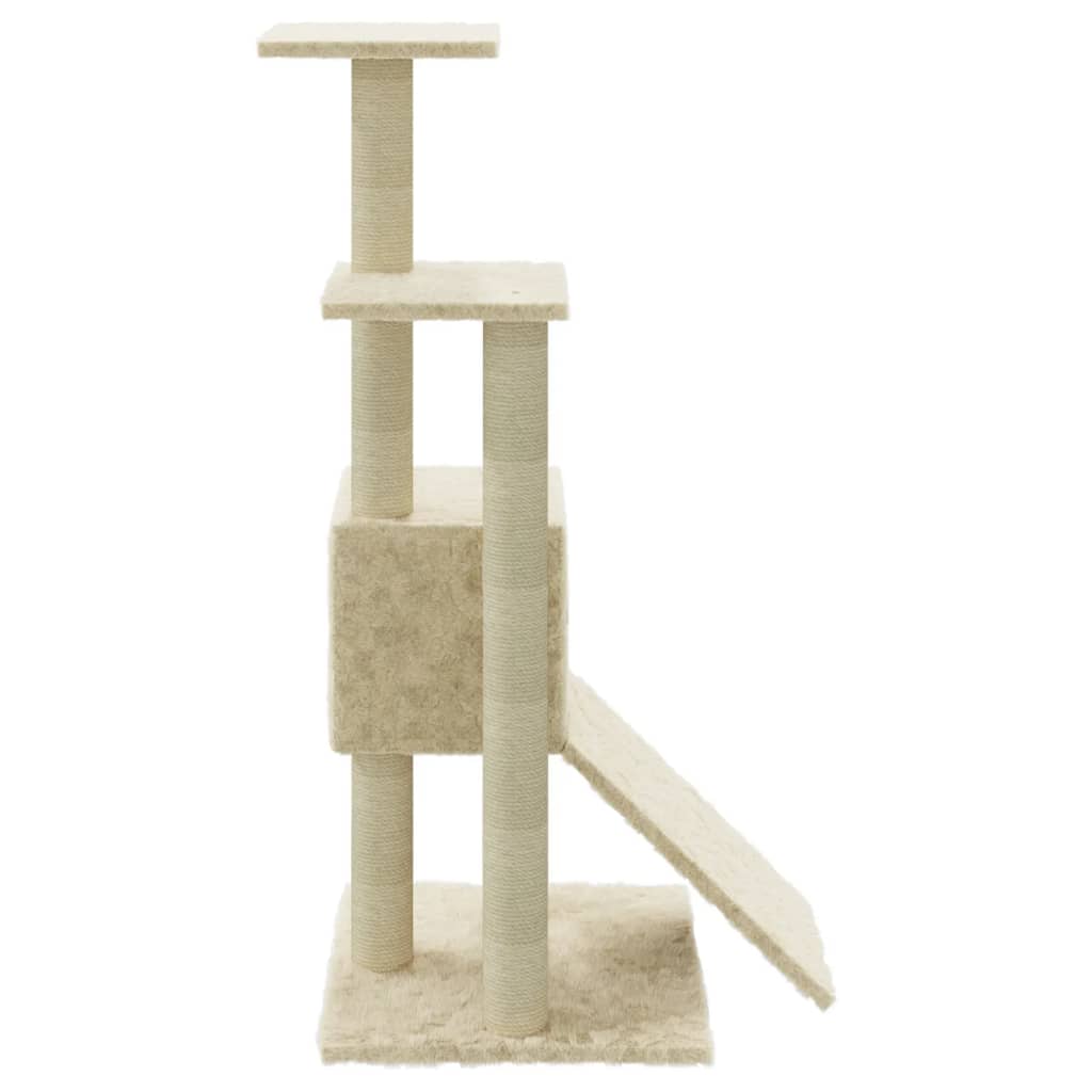 Cat Tree with Sisal Scratching Posts Cream 92 cm