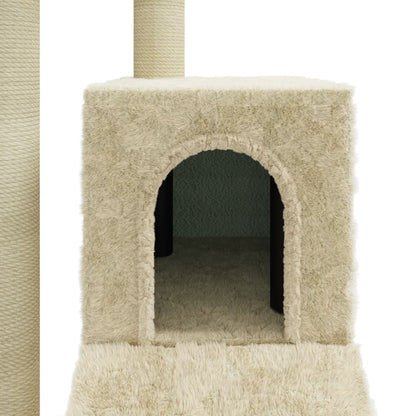 Cat Tree with Sisal Scratching Posts Cream 92 cm