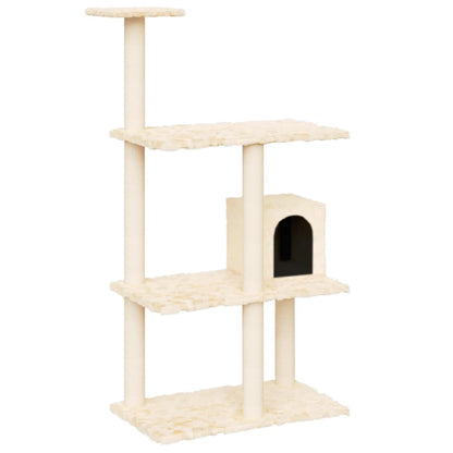 Cat Tree with Sisal Scratching Posts Cream 119 cm