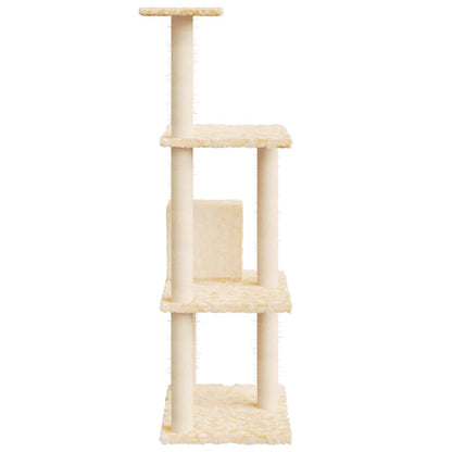 Cat Tree with Sisal Scratching Posts Cream 119 cm