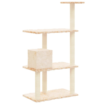 Cat Tree with Sisal Scratching Posts Cream 119 cm