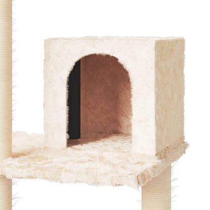 Cat Tree with Sisal Scratching Posts Cream 119 cm