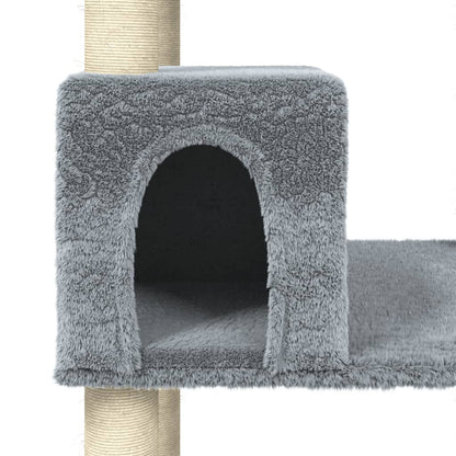 Cat Tree with Sisal Scratching Posts Light Grey 141 cm
