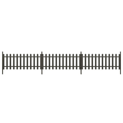 Picket Fence with Posts 3 pcs WPC 614x80 cm