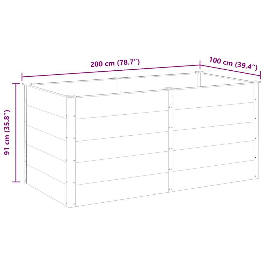 Garden Raised Bed 200x100x91 cm WPC Grey