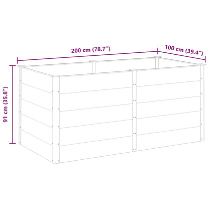 Garden Raised Bed 200x100x91 cm WPC Grey