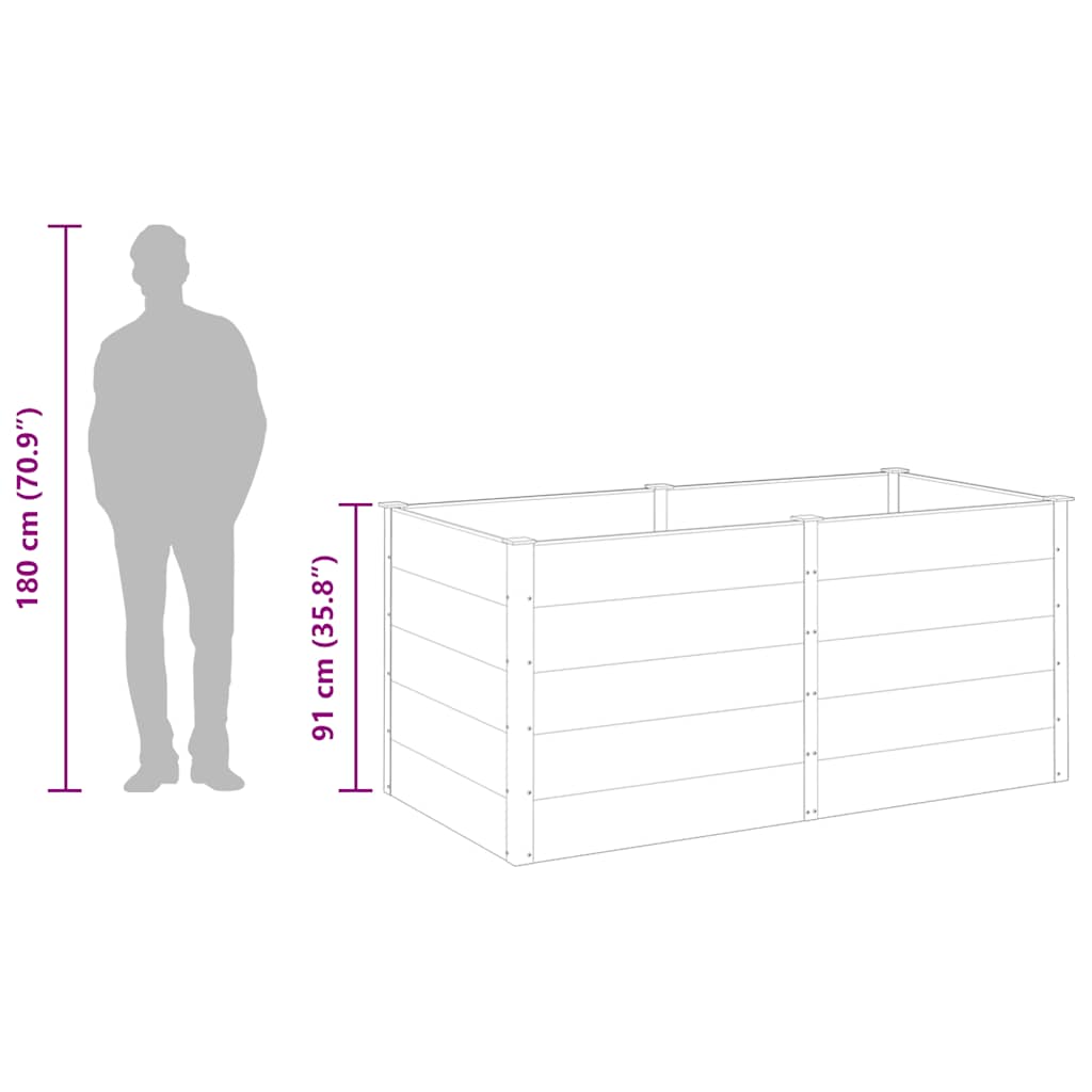 Garden Raised Bed 200x100x91 cm WPC Grey