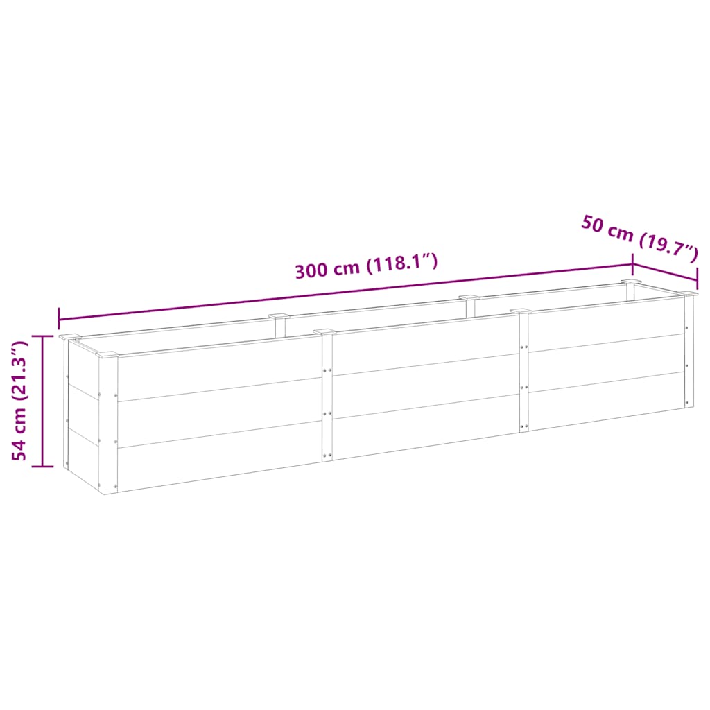 Garden Raised Bed 300x50x54 cm WPC Grey