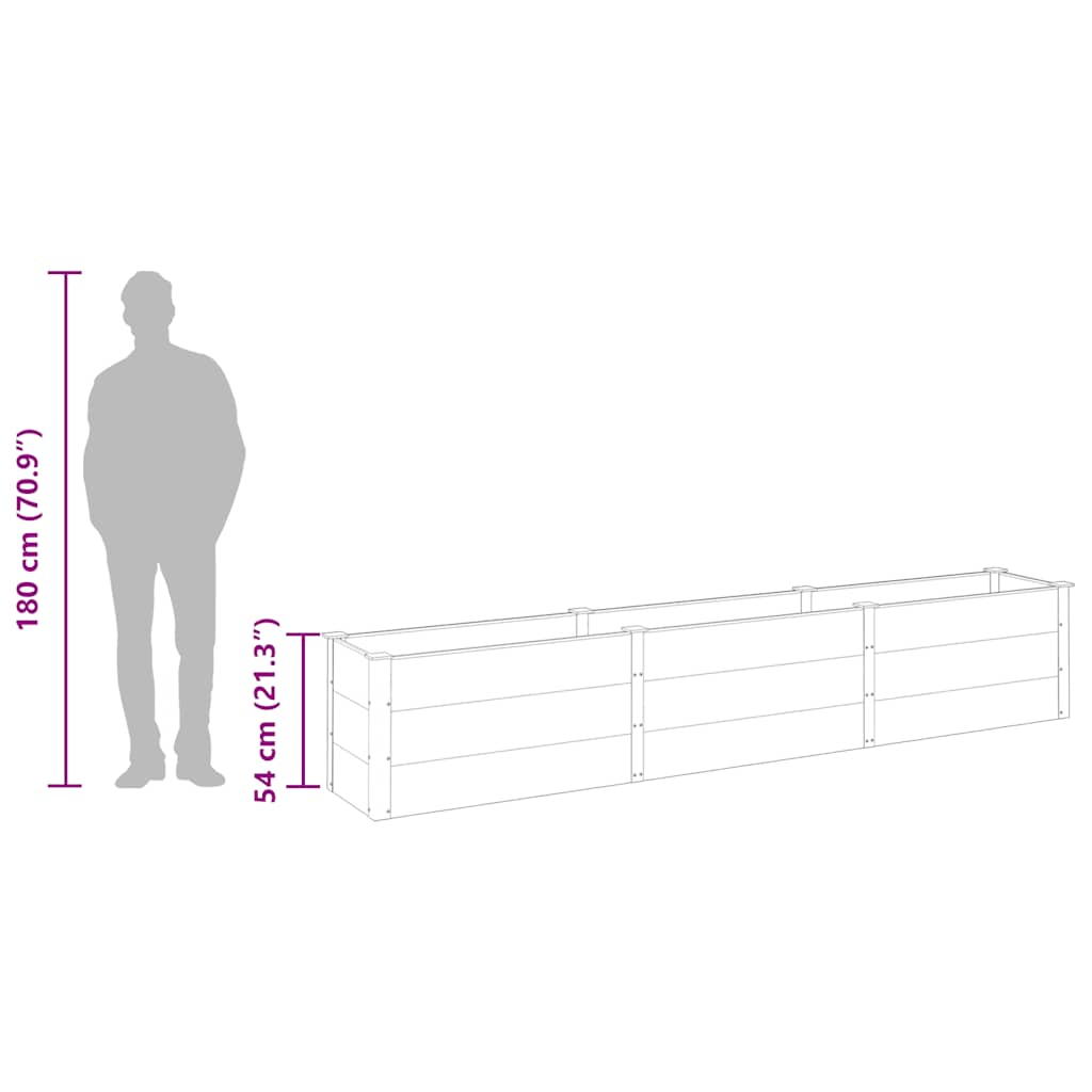 Garden Raised Bed 300x50x54 cm WPC Grey