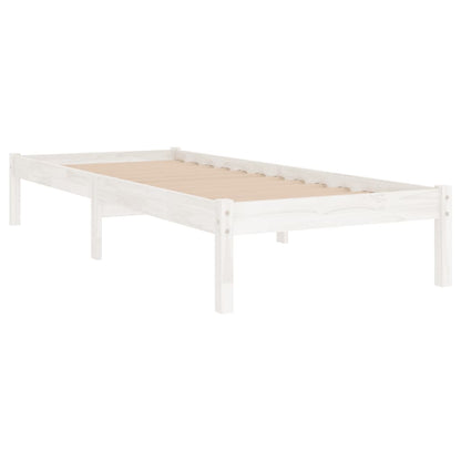 810003 vidaXL Bed Frame without Mattress White Solid Wood 90x200 cm