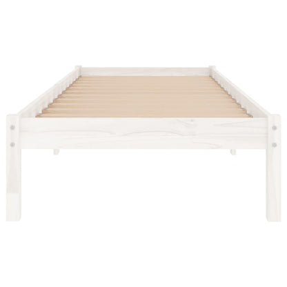 810003 vidaXL Bed Frame without Mattress White Solid Wood 90x200 cm