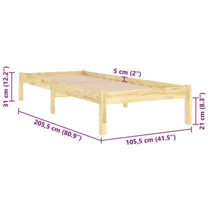 810007 vidaXL Bed Frame without Mattress Solid Wood 100x200 cm