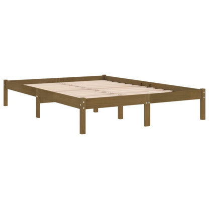 810040 vidaXL Bed Frame without Mattress Honey Brown Solid Wood 200x200 cm