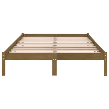 810040 vidaXL Bed Frame without Mattress Honey Brown Solid Wood 200x200 cm