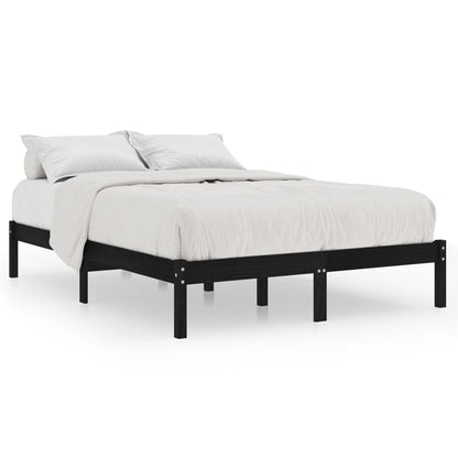 810041 vidaXL Bed Frame without Mattress Black Solid Wood 200x200 cm