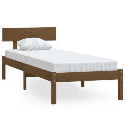 Bed Frame without Mattress Honey Brown Solid Wood Pine Single