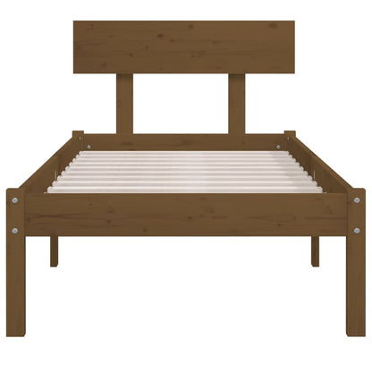 Bed Frame without Mattress Honey Brown Solid Wood Pine Single