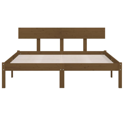 Bed Frame without Mattress Honey Brown Solid Wood 120x200 cm