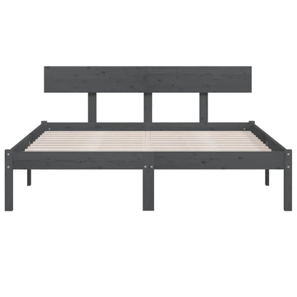 Bed Frame without Mattress Grey Solid Wood 200x200 cm