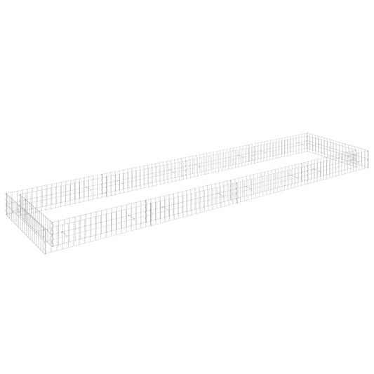 Gabion Raised Bed Galvanised Steel 400x100x20 cm