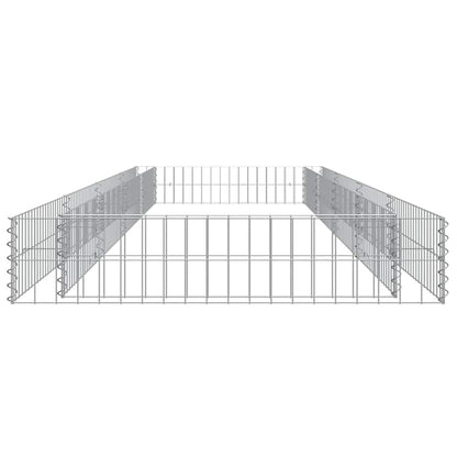 Gabion Raised Bed Galvanised Steel 400x100x20 cm