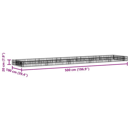Gabion Raised Bed Galvanised Steel 500x100x20 cm
