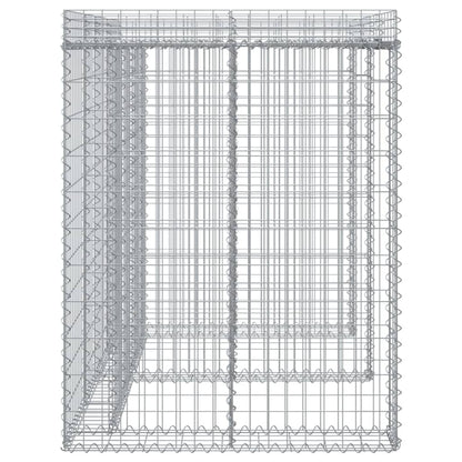 Gabion Wall for Garbage Bin 192x91x120 cm Galvanised Iron