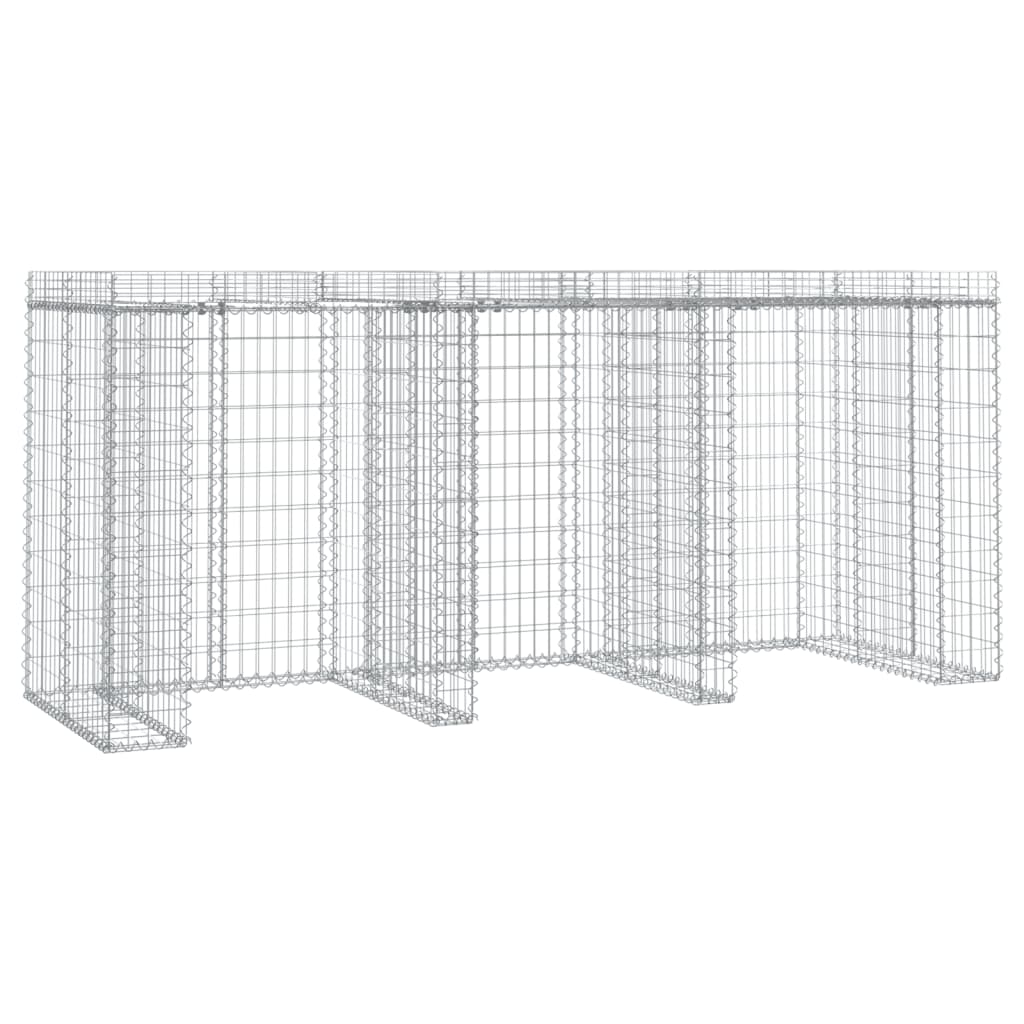 Gabion Wall for Garbage Bin 270x91x120 cm Galvanised Iron