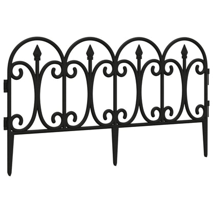 Lawn Edgings 17 pcs Black 10 m PP