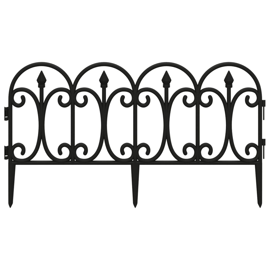 Lawn Edgings 17 pcs Black 10 m PP