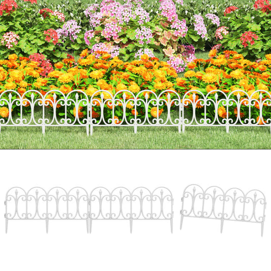 Lawn Edgings 17 pcs White 10 m PP