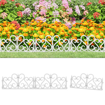 Lawn Edgings 17 pcs White 10 m PP
