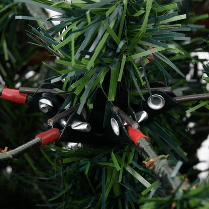 Pre-lit Christmas Tree with Pine Cones Green&White 225 cm PVC&PE