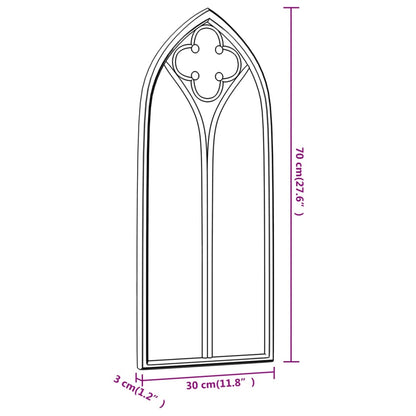 Garden Mirror Black 70x30 cm Iron for Outdoor Use