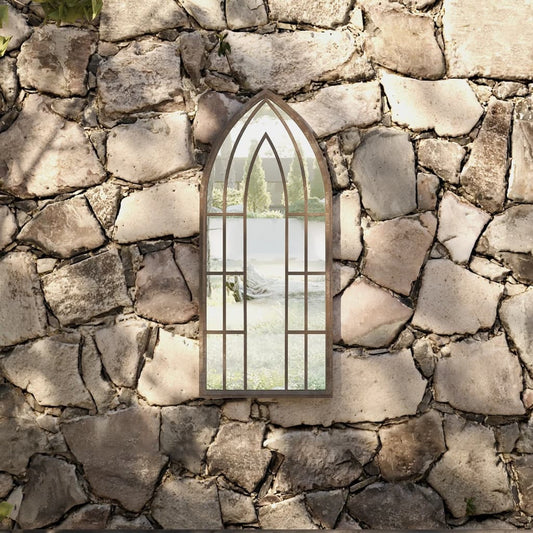 Garden Mirror Sand 70x30 cm Iron for Outdoor Use