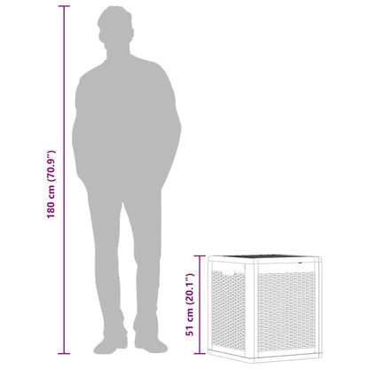 Garden Storage Box 90L Black PP Rattan