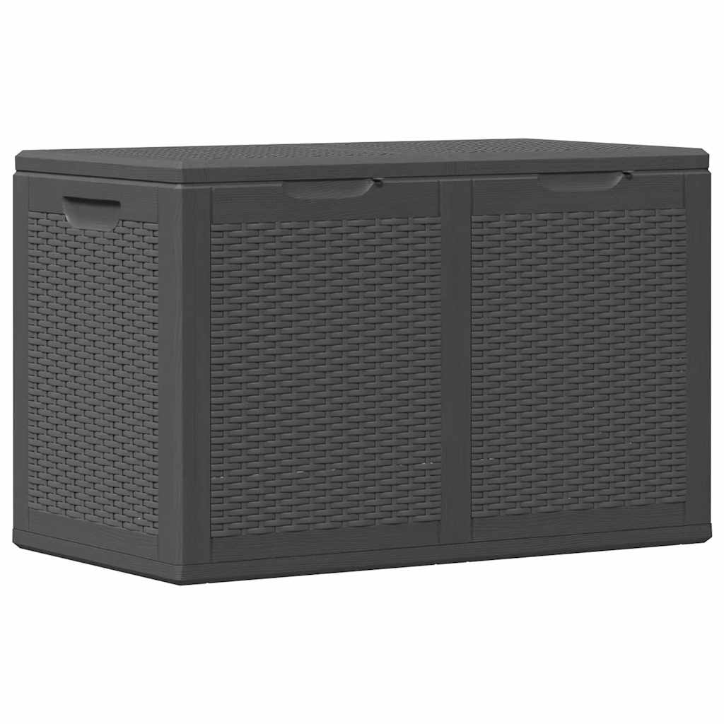 Garden Storage Box 180L Black PP Rattan