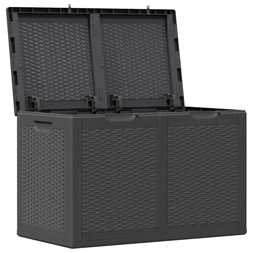 Garden Storage Box 180L Black PP Rattan