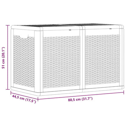 Garden Storage Box 180L Black PP Rattan