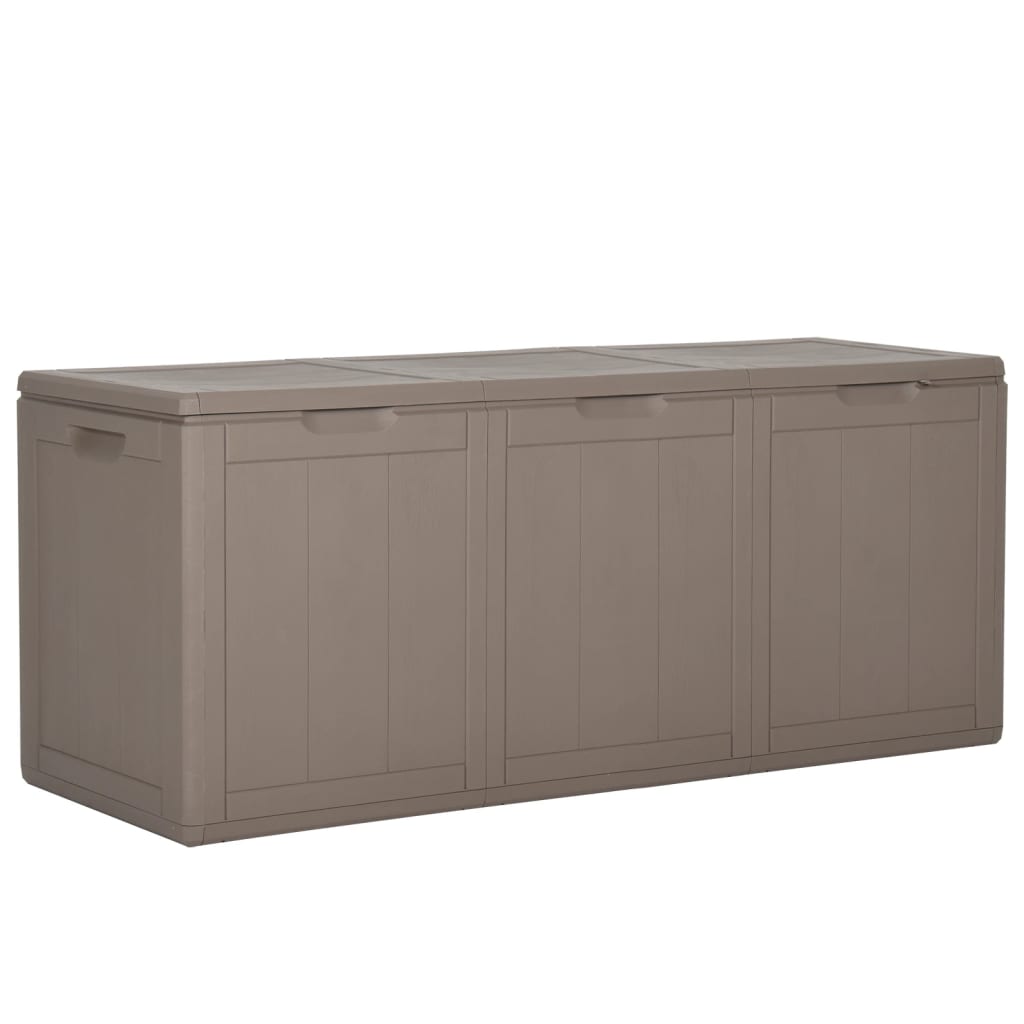 Garden Storage Box 270L Brown PP Wood Look