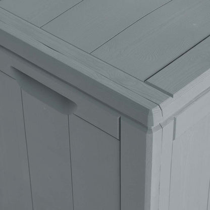 Garden Storage Box 90L Grey PP Wood Look