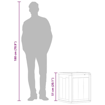 Garden Storage Box 90L Grey PP Wood Look