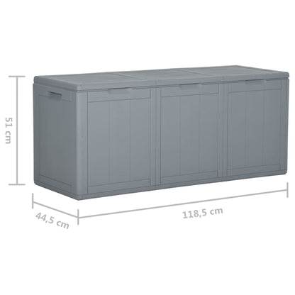 Garden Storage Box 270L Grey PP Wood Look