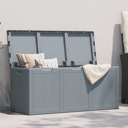 Garden Storage Box 270L Grey PP Wood Look