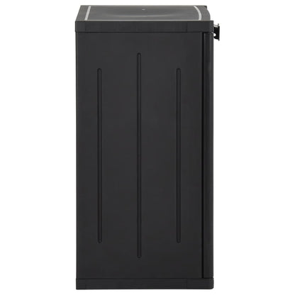 Garden Storage Cabinet Black 65x45x88 cm PP Rattan