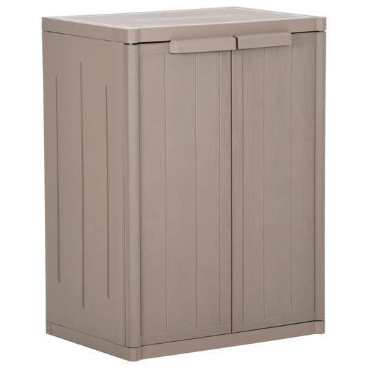 Garden Storage Cabinet Brown 65x45x88 cm PP Wood Look
