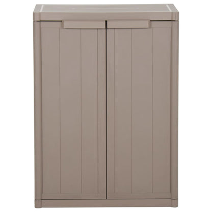Garden Storage Cabinet Brown 65x45x88 cm PP Wood Look